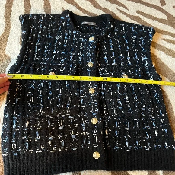 Anthropologie Maeve Button Front Tweed Sweater Vest - Picture 8 of 12